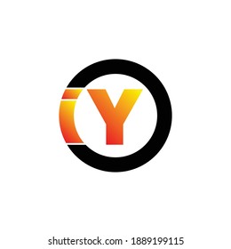 Letter IY circle logo design vector
