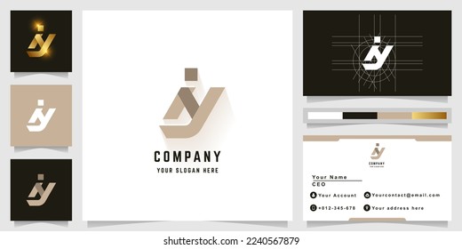 Letter-Iy- oder iNy-Monogramm-Logo mit Visitenkartendesign