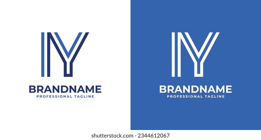 Logotipo de Monograma de la línea IY, adecuado para negocios con las iniciales IY o YI.