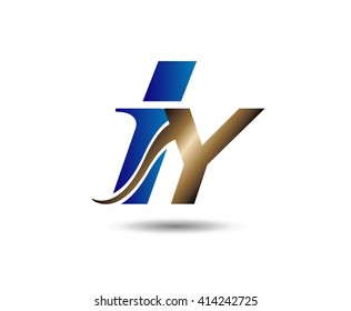 letter iy logo vector
