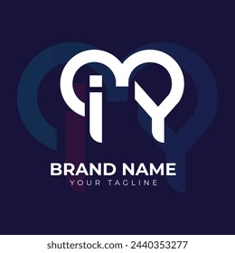 Letter iy logo, vector design template