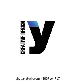 Letter IY simple logo design vector