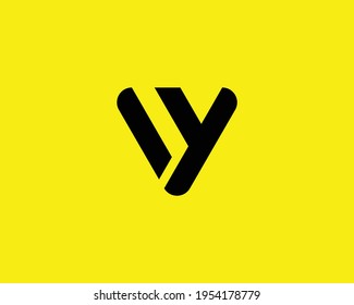 letter iy and yi logo design vector template