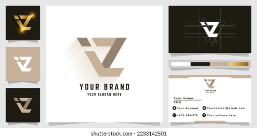 Letter iZ or iL monogram logo with business card design