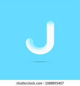 Letter J 3D Bubble Text Logo vector.