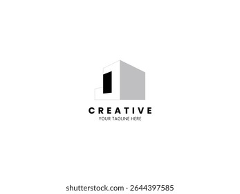 Letter J 3D building logo for your brand