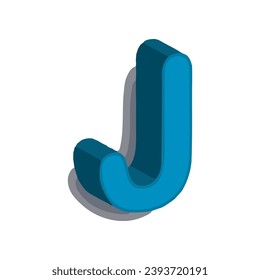 Letra J. vector de diseño 3D