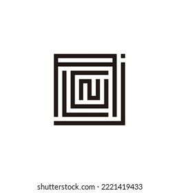 Letter j, A, L, G and N square geometric symbol simple logo vector