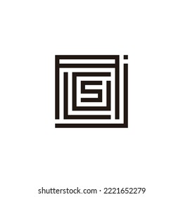 Letter j, A, L, G and S square geometric symbol simple logo vector