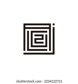 Letter j, A, L, G and number 2, square geometric symbol simple logo vector