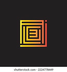 Letter j, A, L, G and number 3, square line geometric symbol simple logo vector