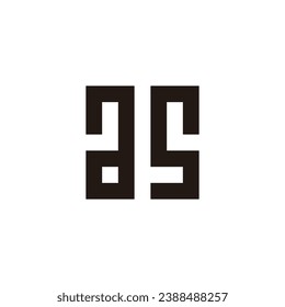 Letter J, a, s, and L square geometric symbol simple logo vector