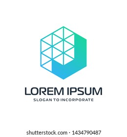 Letter J abstract Logo Template.construction concept. digital technology logo -vector