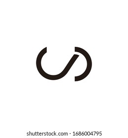 letter j abstract simple geometric oval shape logo vector