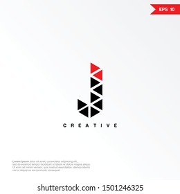 Letter J abstract tech logo icon design template elements