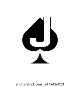 Letter J Ace Black Jack Modern Simple Icon Business Creative Design Logo