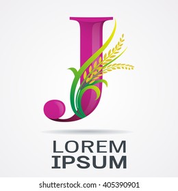 Letter J Agriculture design elements.- vector illustrator 