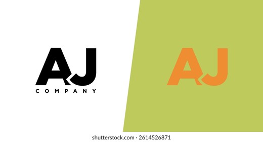 Letter A and J, AJ logo design template. Minimal monogram initial based logotype.