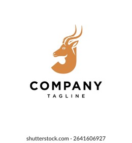 Letter J Antelope Logo Icon Vector