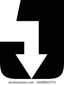 Letter J with arrow design vector