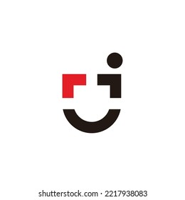 letter j arrow emblem geometric logo vector 