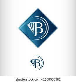 Letter J B and Diamond shape, Luxury Creative Logo vector