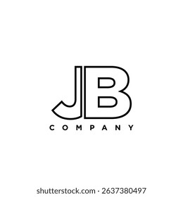 Letter J and B, JB logo design template. Minimal monogram initial based logotype.
