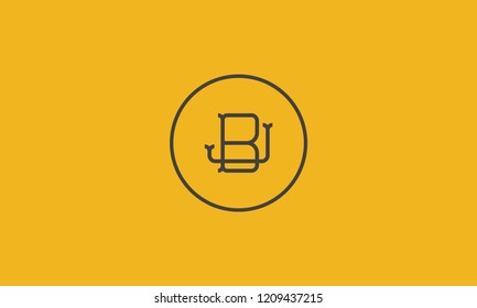 LETTER J AND B LOGO WITH CIRCLE FRAME FOR LOGO DESIGN OR ILLUSTRATION USE