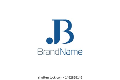 Letter J and B logo formed with simple shape in blue color