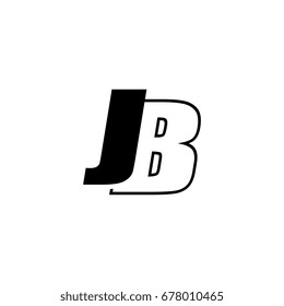 letter J and B logo overlapping black negative