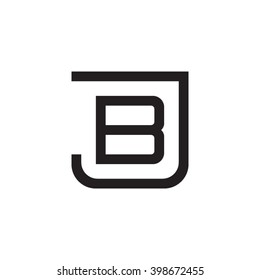 letter J and B monogram square shape logo black