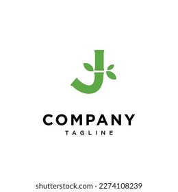 Letter J bamboo vector logo icon template