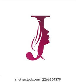 Letter J beauty hair logo design