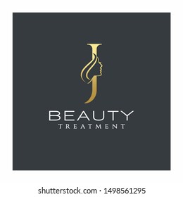 Letter J Beauty Logo Vector Icon