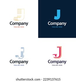 Letter J Big Logo Pack Design Kreativ Modernes Logos-Design für Ihr Unternehmen