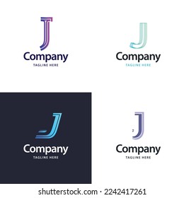 Letter J Big Logo Pack Design Kreativ Modernes Logos-Design für Ihr Unternehmen
