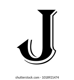 Letter J black