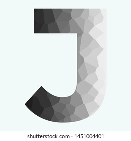 Letter J with black and white gradient