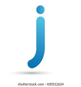 Letter j with blue color on white background