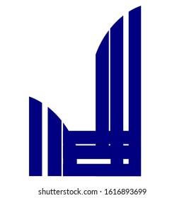 Letter J with Blue Colour