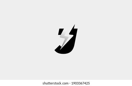  Letter J Bolt Logo Vector Design Icon Illustration