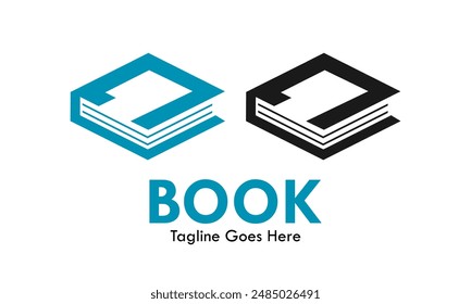 Letter j with books logo template illustration