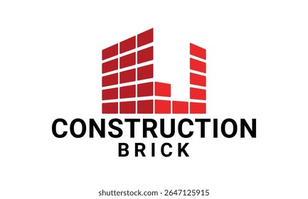 Letter J brick logo design vector icon template