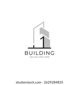 Letter J building logo for architecture, construction and real estate company. Property logo template for your brand.