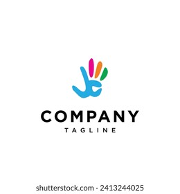 Letter J C hand logo symbol icon vector template.eps