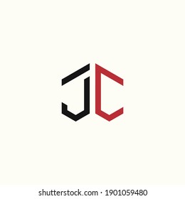 Letter J C hexagon vector concept