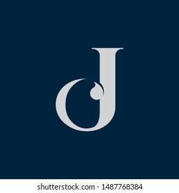 Plantilla de diseño del logotipo del icono de la letra C.Símbolo creativo de C J inicial