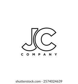 Letter J and C, JC logo design template. Minimal monogram initial based logotype.