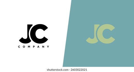 Letter J and C, JC logo design template. Minimal monogram initial based logotype.