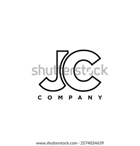 Letter J and C, JC logo design template. Minimal monogram initial based logotype.